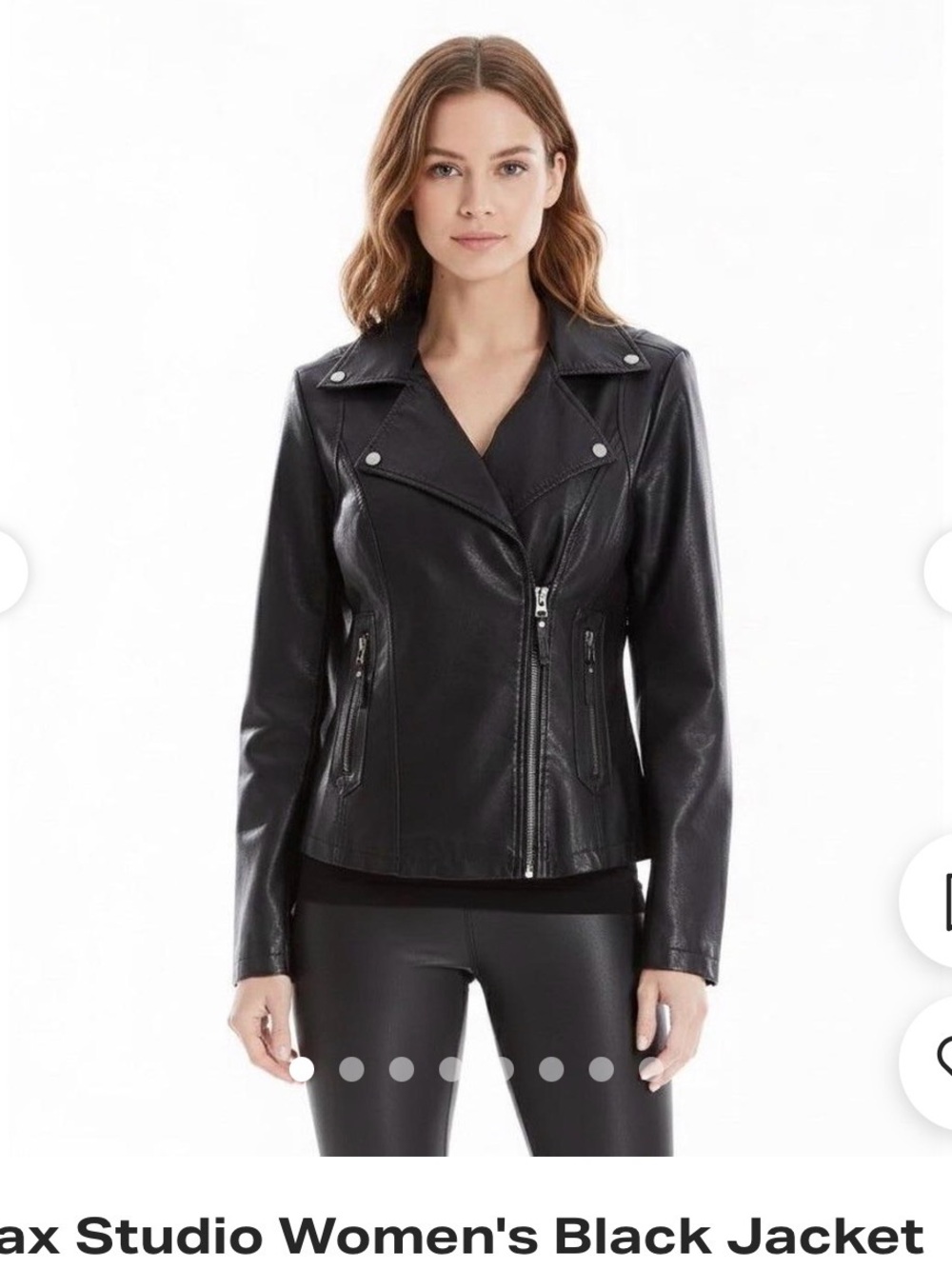 Max Studio Black Women's Faux Leather Moto Jacket